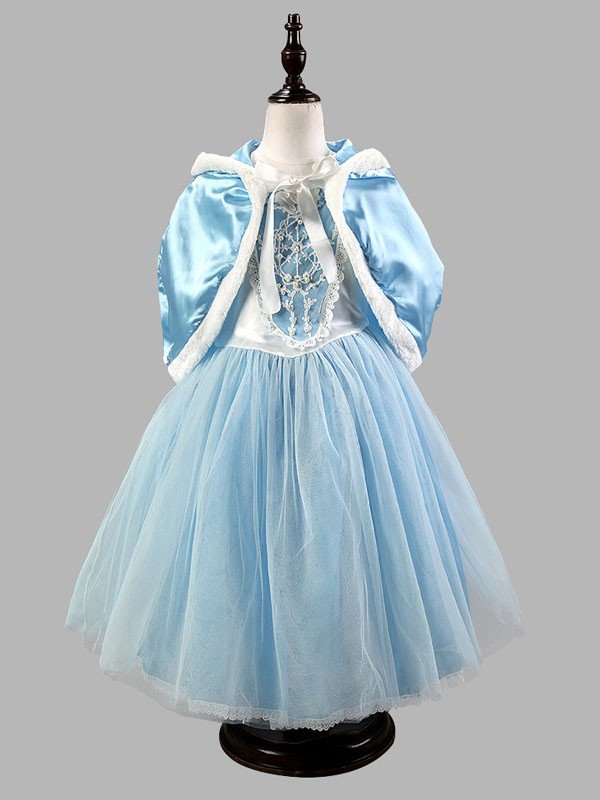 Winter Mädchen Fee Prinzessin Kleid Blau
