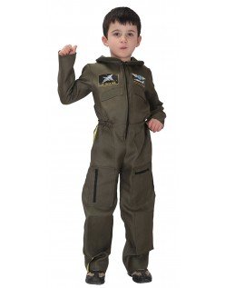 Kampfpilot Kostüm für Kinder Armeepilot Kinderkostüm
