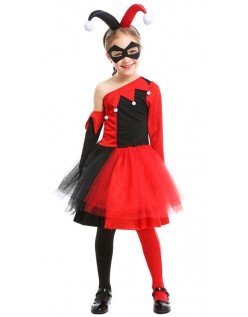 Mädchen Harley Quinn Kostüm Halloween Clown Zirku Kostüm Kinder