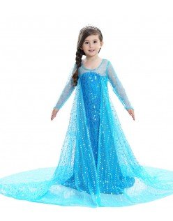 Pailletten Mädchen Frozen Elsa Kleid