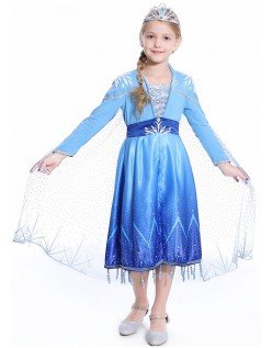 Klassische Kinder Frozen 2 Kostüme Elsa Kleid