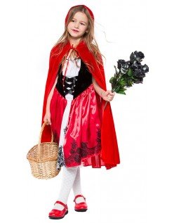 Klassisches Halloween Rotkäppchen Kostüm Kinder
