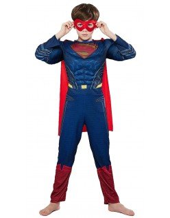 Superman Kostüm für Kinder Superhelden Muskel Kostüm für Jungen