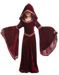 Halloween Vampir Kostüm Kinder Mittelalterliches Kostüm Kapuzenrobe Rot